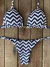 Bikini Tie Sides Zigzag Navy