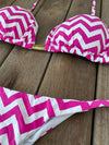 Bikini Tie Sides Zigzag Pink