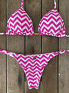 Bikini Tie Sides Zigzag Pink