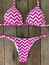 Bikini Tie Sides Zigzag Pink