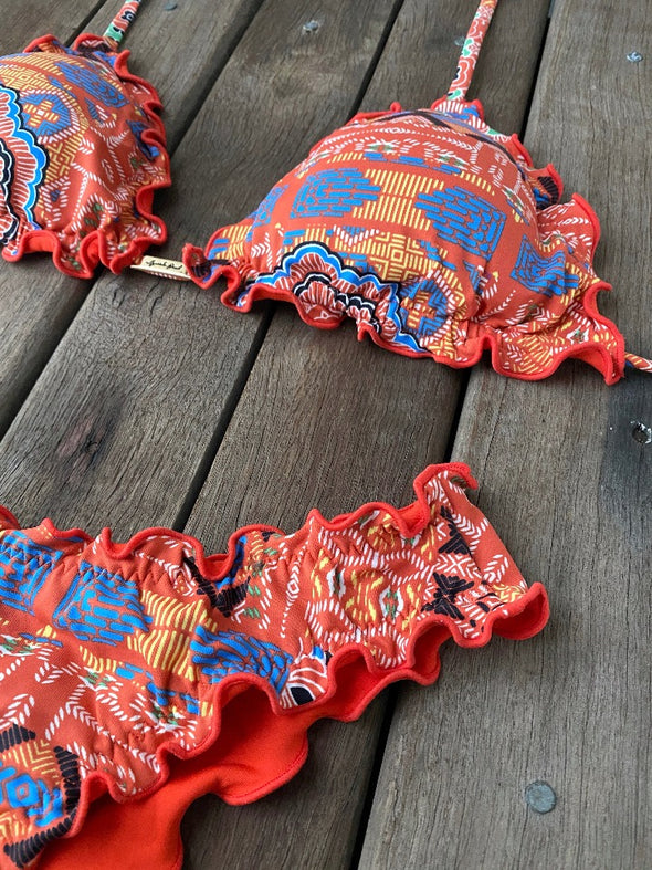 Bikini Wide Sides Ripple Earthy Mandala (fully reversible)