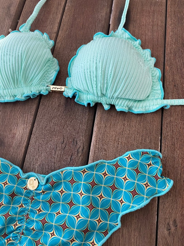 Bikini Wide Sides Ripple Moroccan Sky (fully reversible)