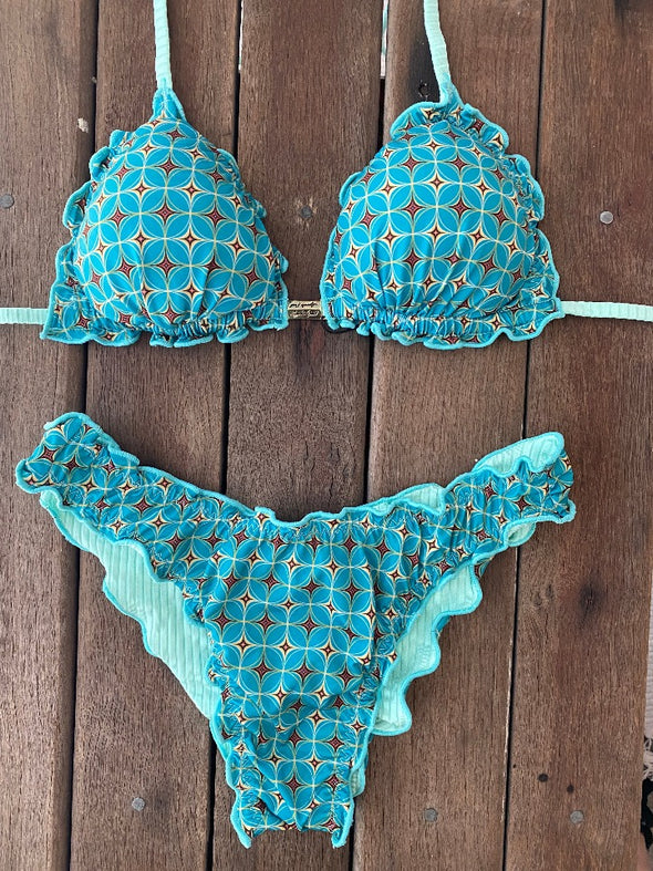 Bikini Wide Sides Ripple Moroccan Sky (fully reversible)