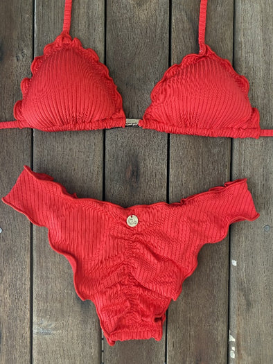 Bikini Wide Sides Ripple Cherry