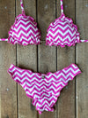 Bikini Wide Sides Ripple Zigzag Pink (fully reversible)