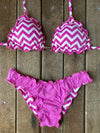 Bikini Wide Sides Ripple Zigzag Pink (fully reversible)
