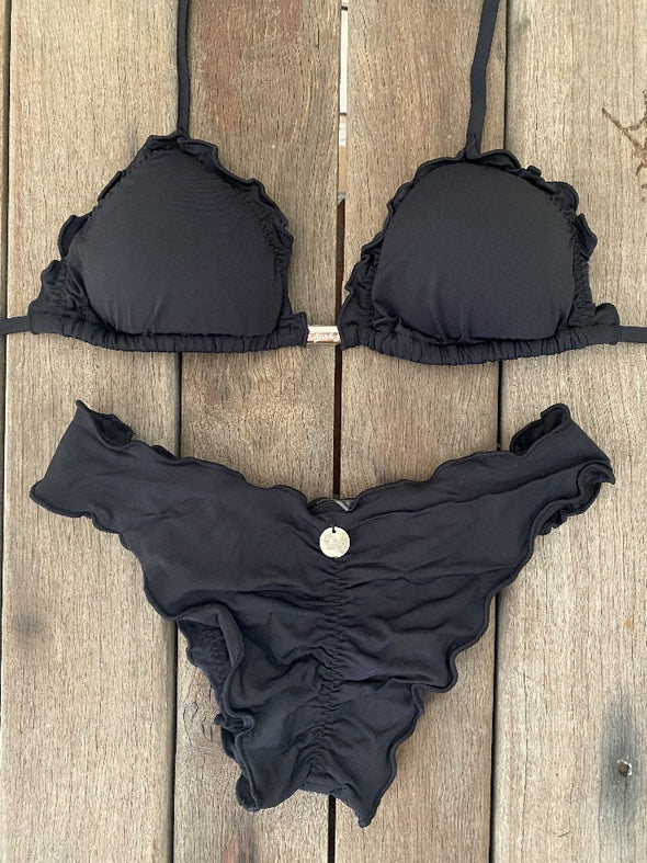 Bikini Wide Sides Ripple Black