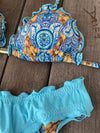 Bikini Wide Sides Ripple Hamsa