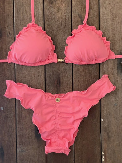 Bikini Wide Sides Ripple Rose