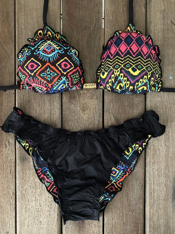 Bikini Wide Sides Ripple Tribal Pop