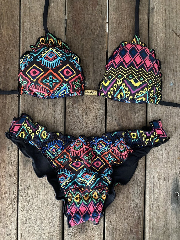 Bikini Wide Sides Ripple Tribal Pop