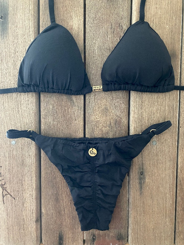 Bikini Adjustable Thin Sides Black