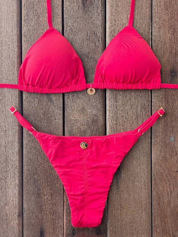 Bikini Adjustable Thin Sides Cherry