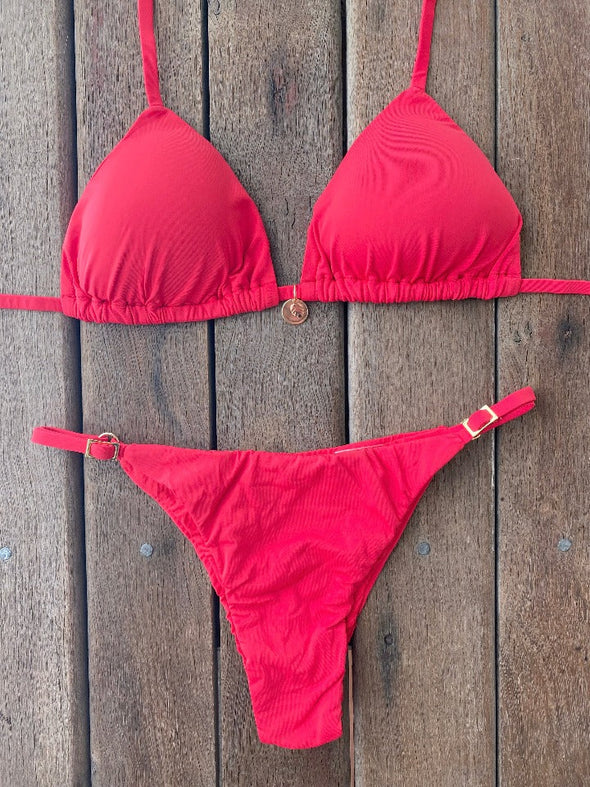 Bikini Adjustable Thin Sides Cherry