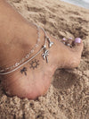 Silver 925 Anklet - Hearts Together