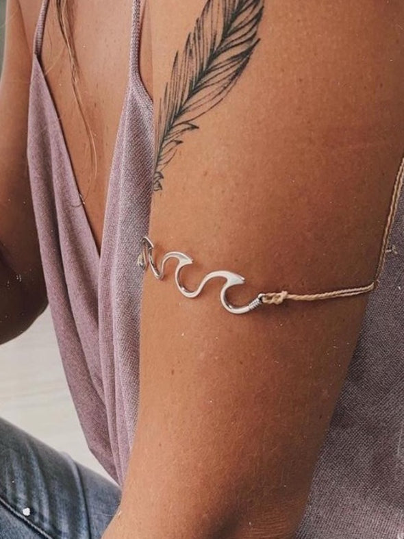 Silver 925 Anklet - Wave 3 in 1