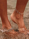 Silver 925 Anklet - Wave 3 in 1