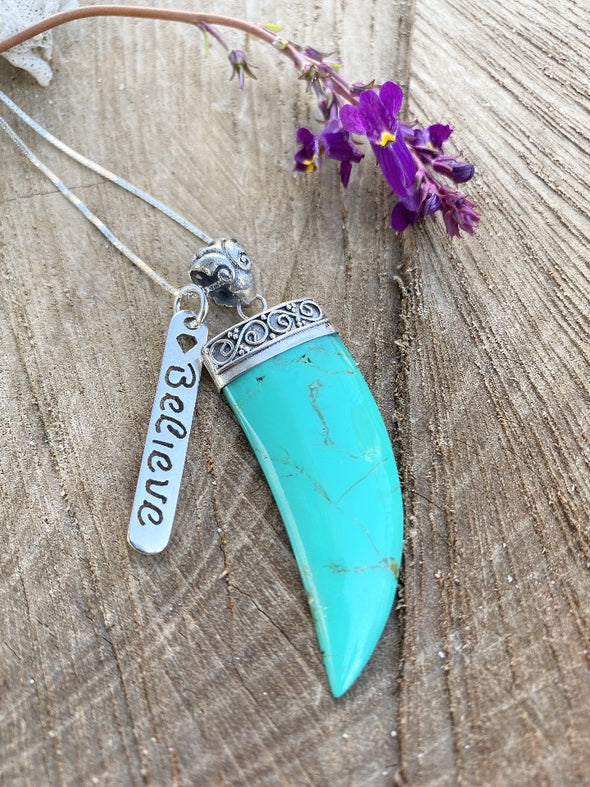Silver 925 Necklace - Believe