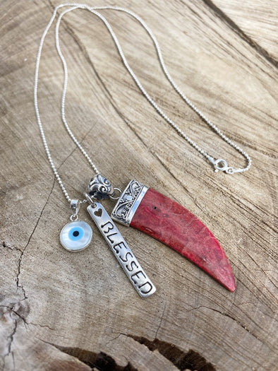 Silver 925 Necklace - Blessed