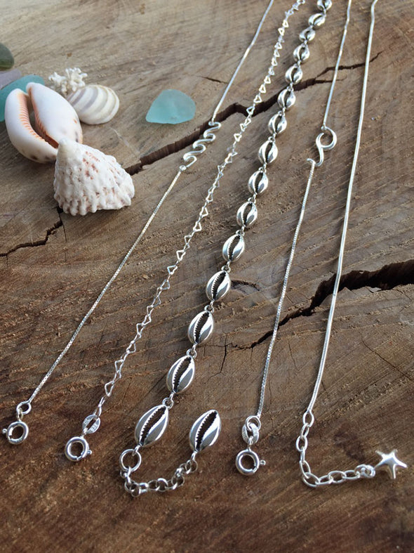Silver 925 Anklet Cowrie
