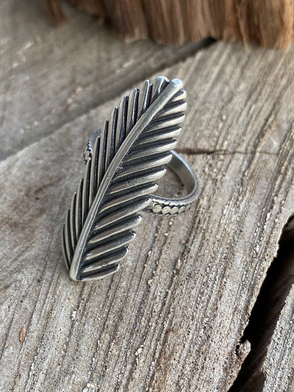 Silver 925 Ring - Feather Wisdom