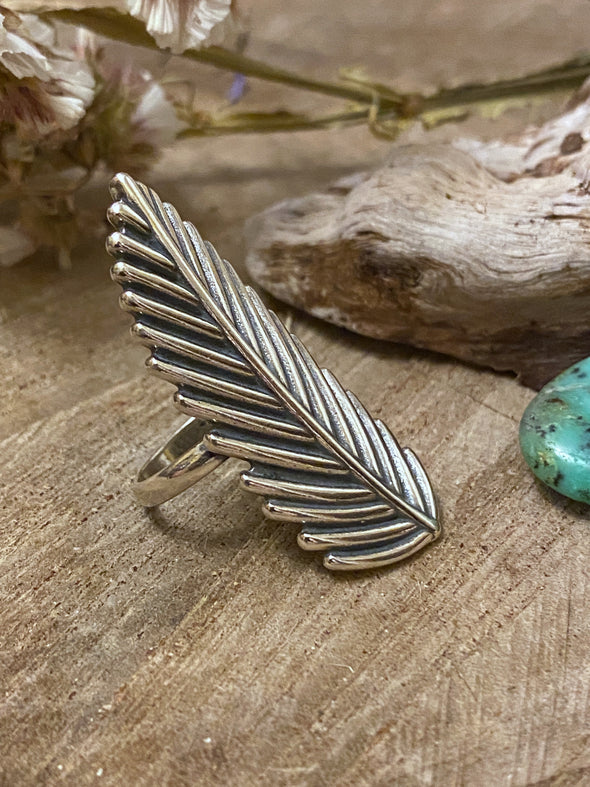 Silver 925 Ring - Feather Wisdom (Large)