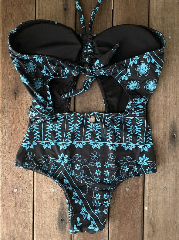 One Piece Bandeau Blue Garden
