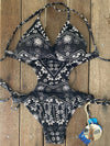 One Piece Tie Sides White Garden